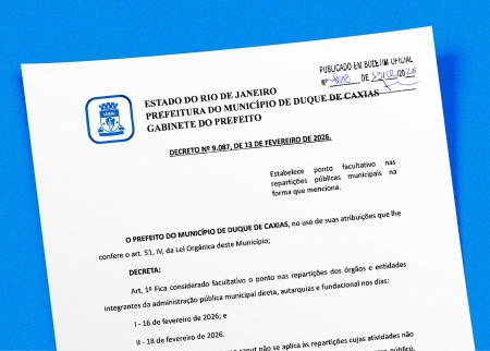 PREFEITURA DE DUQUE DE CAXIAS DECRETA PONTO FACULTATIVO NO CARNAVAL