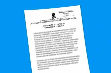 SUSPENSÃO DO EDITAL DE CHAMAMENTO PÚBLICO.